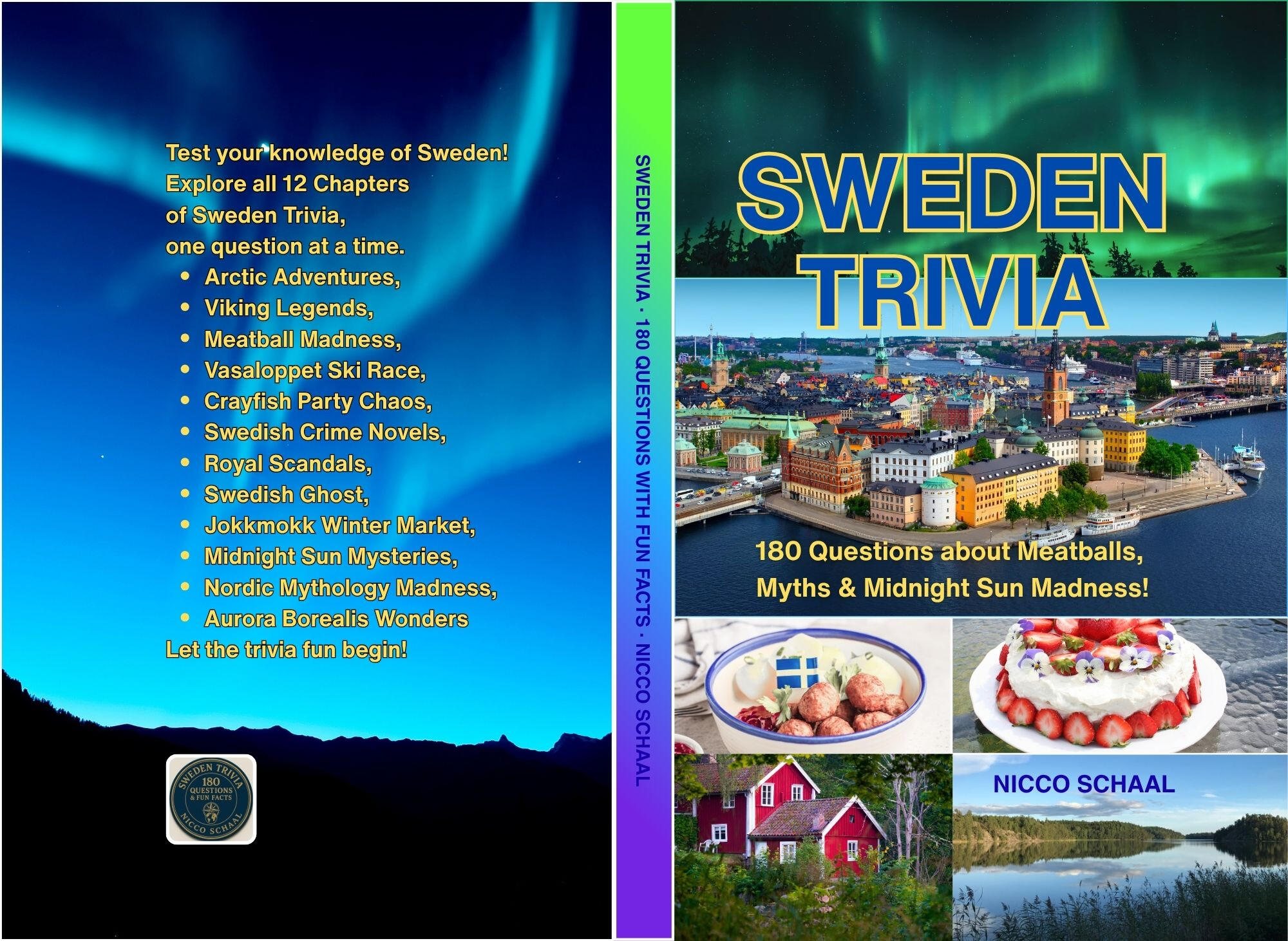 SWEDEN TRIVIA Book cover for Sweden Trivia by Nicco Schaal.